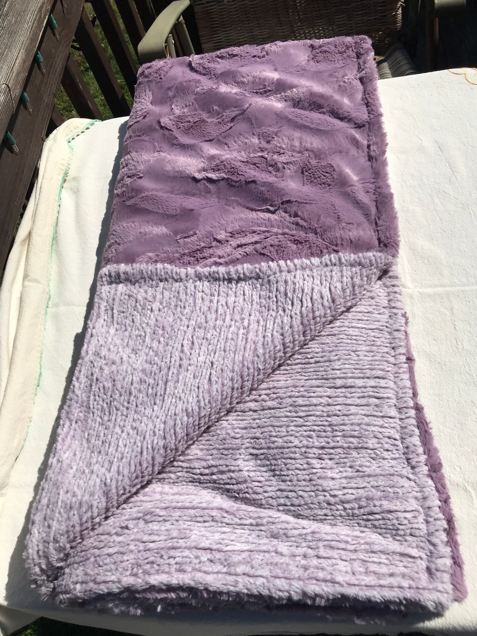 Purple Adult Minky Throw Blanket 2 Layer Minky Blanket XL Etsy