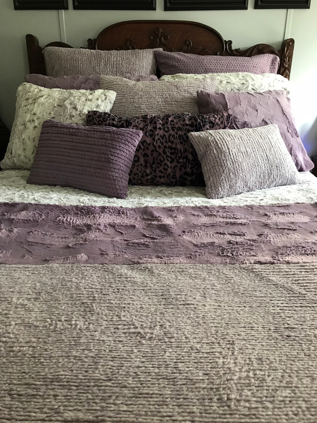 Set of 2 Minky Boudoir Pillows, Minky Lumbar Pillows, Minky Travel