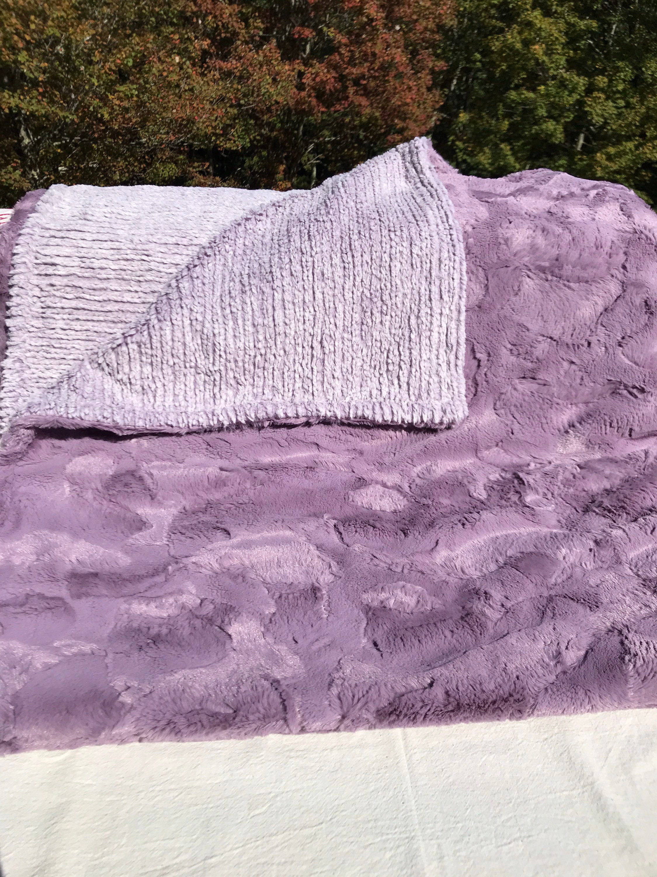 Purple Adult Minky Throw Blanket 2 Layer Minky Blanket XL Etsy UK