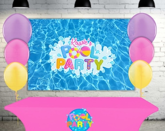 Girl Pool Party Banner