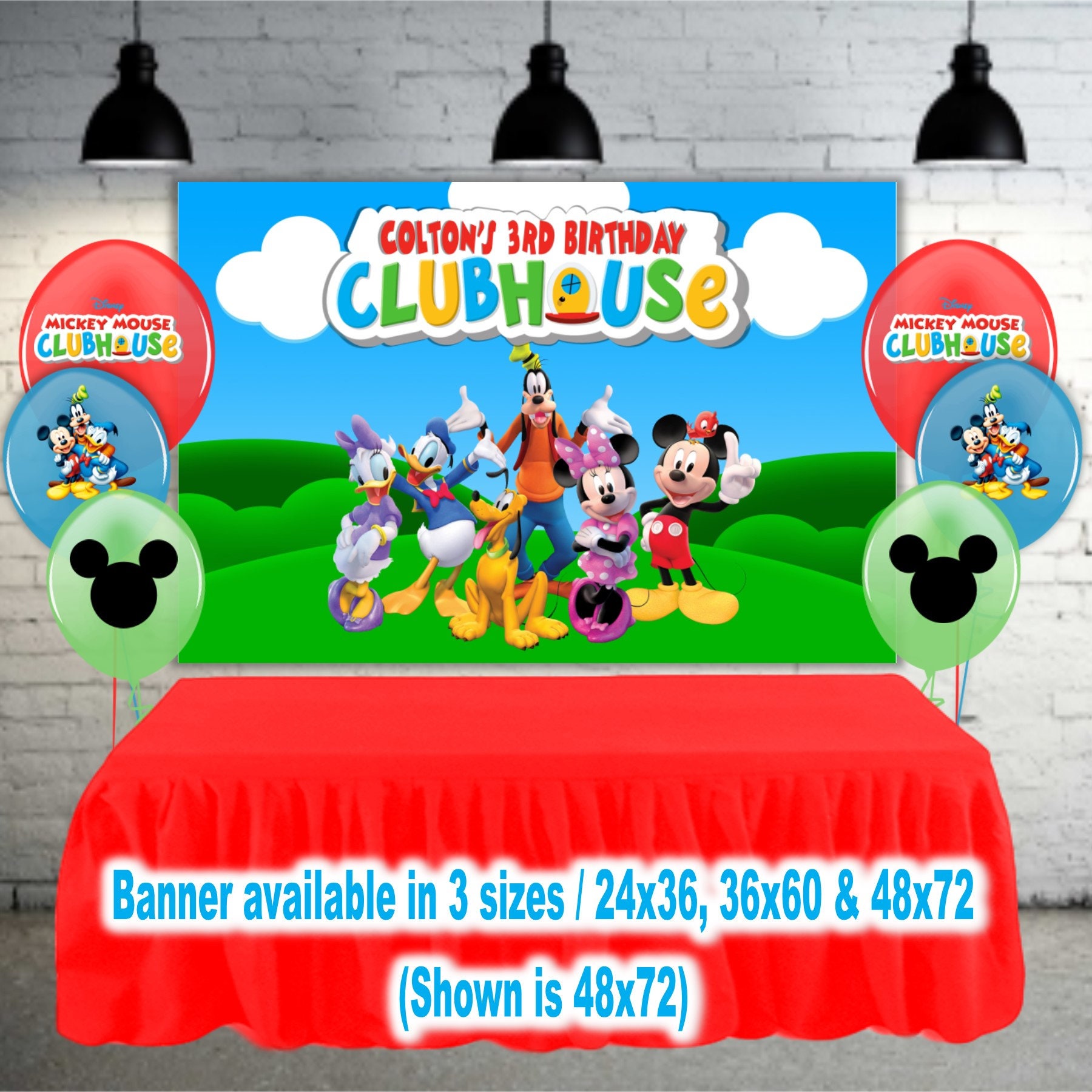 Custom Mickey Mouse Clubhouse Theme Birthday Backdrop – BigBigBee Party Sign