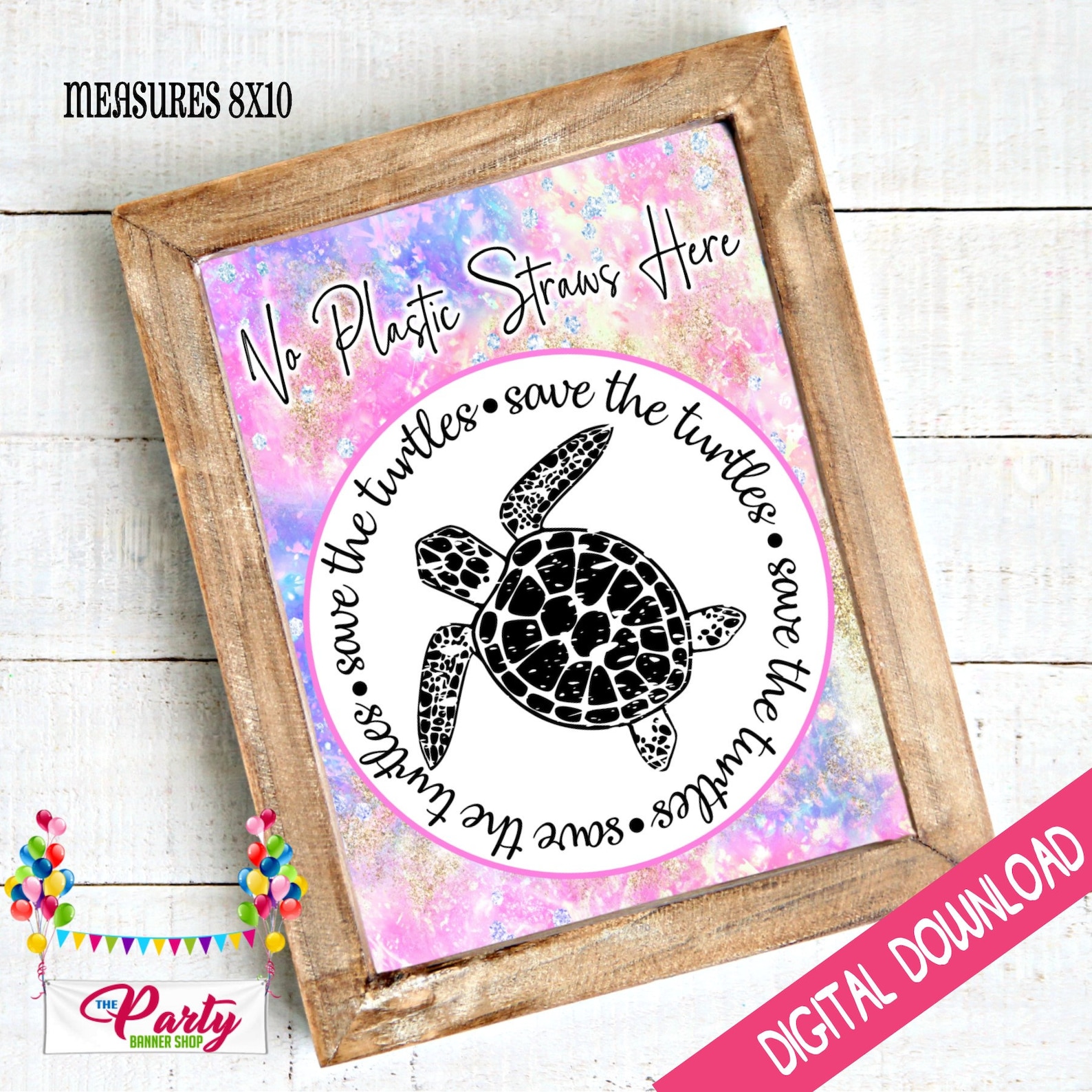 VSCO Girl Save the Turtles Sign Etsy