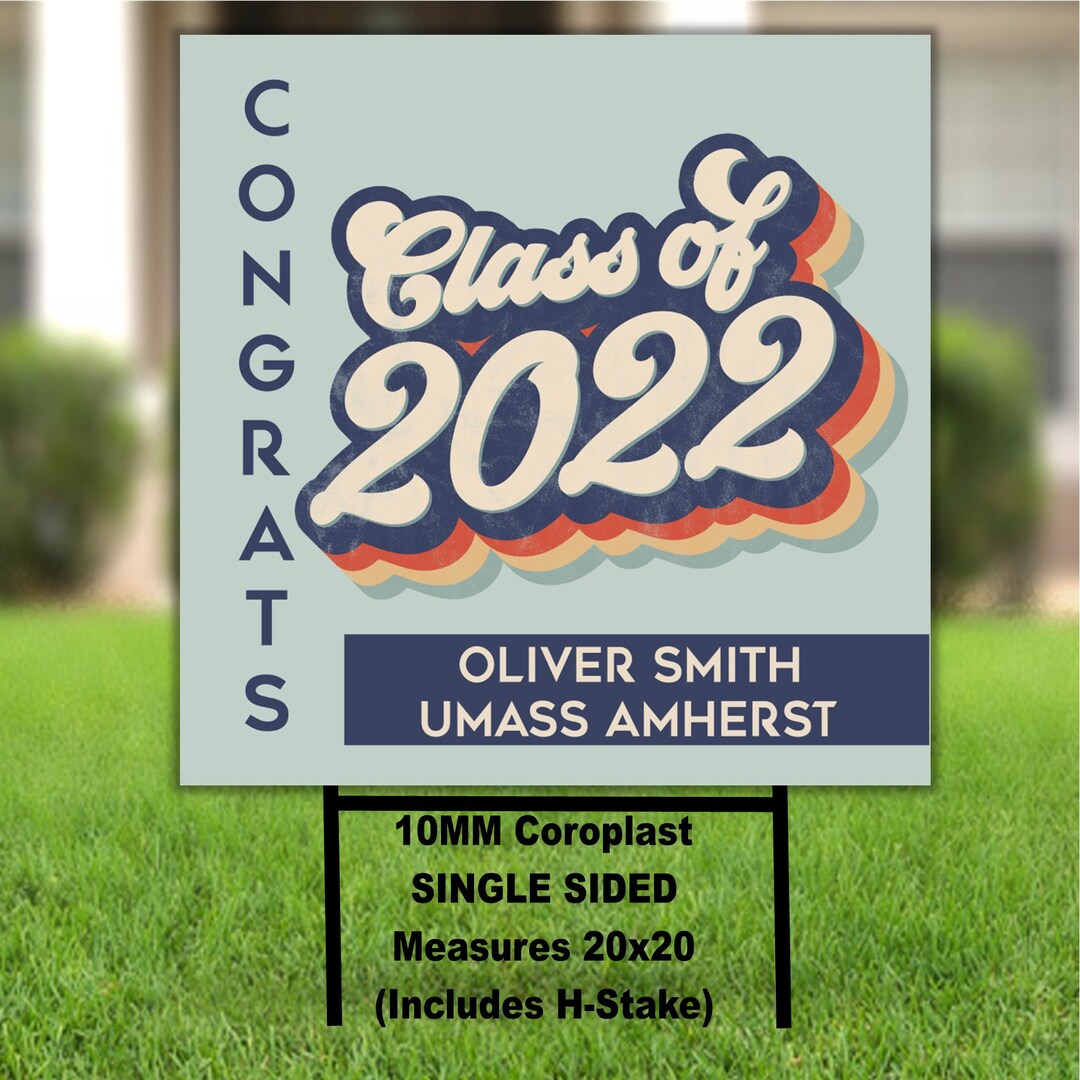 Retro Graduation Class of 2022 Yard Sign Etsy