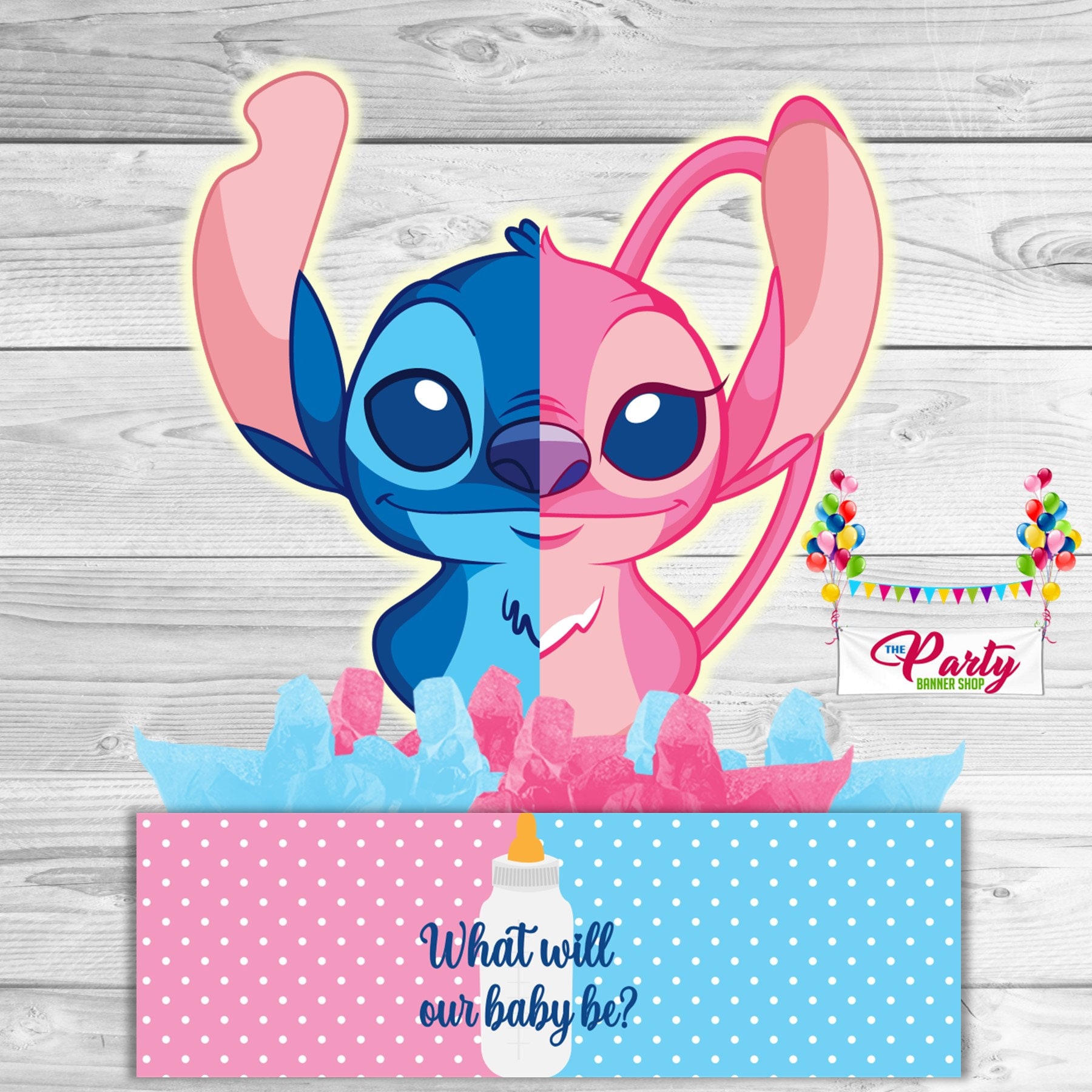 Lilo and Stitch Balloon Garland  Girl birthday decorations, Baby gender  reveal party decorations, Gender reveal party decorations