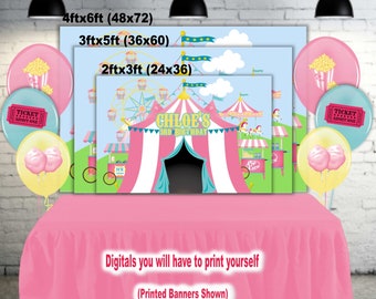 Pastel Circus Carnival Party Banner