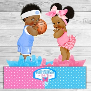 Free Throws or Pink Bows Gender Reveal Centerpiece