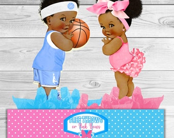 Free Throws or Pink Bows Gender Reveal Centerpiece