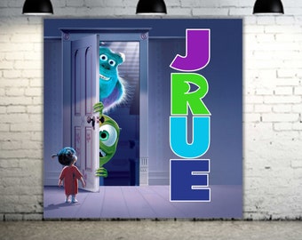 Boo Door with Name in Bright Colors Banner