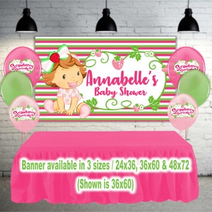 Baby Strawberry Girl Party Banner