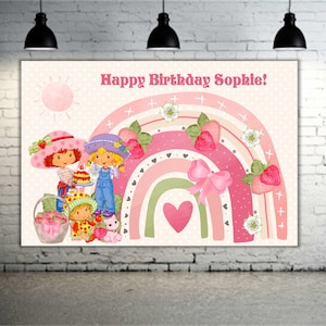 Vintage Strawberry Girl Party Banner