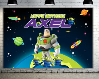 Buzz Lightyear with Aliens Party Banner