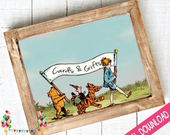 Classic Pooh Banner Cards and Gifts Sign