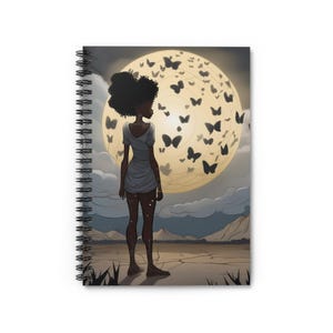 Marzycielski Motyl Spiral Notebook - Linia liniowana, Dziennik Miłośnika Natury, Inspirujący Notatnik, Prezent dla Niej, Ekologiczne Artykuły Papiernicze, Sztuka