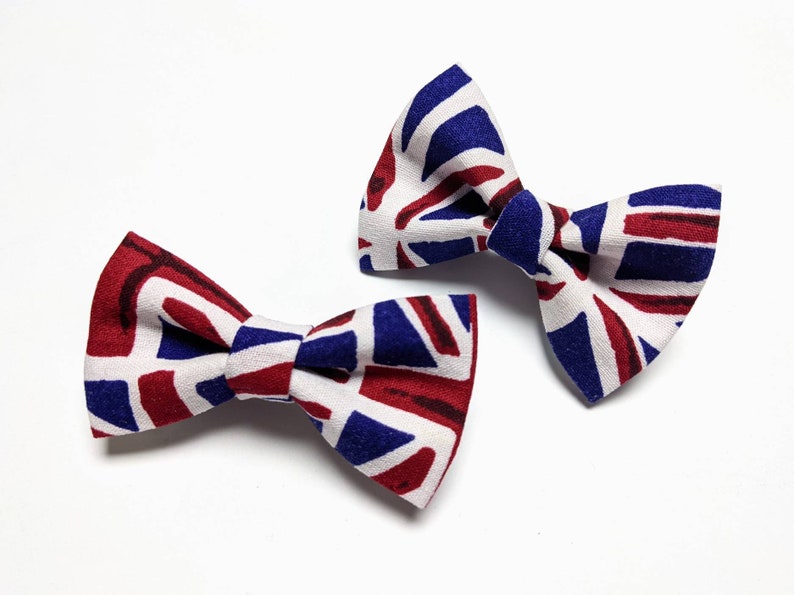 Small Dog Bow Tie - Wacky Jacks - UK Flag Jubilee Pet Collar Accessory 