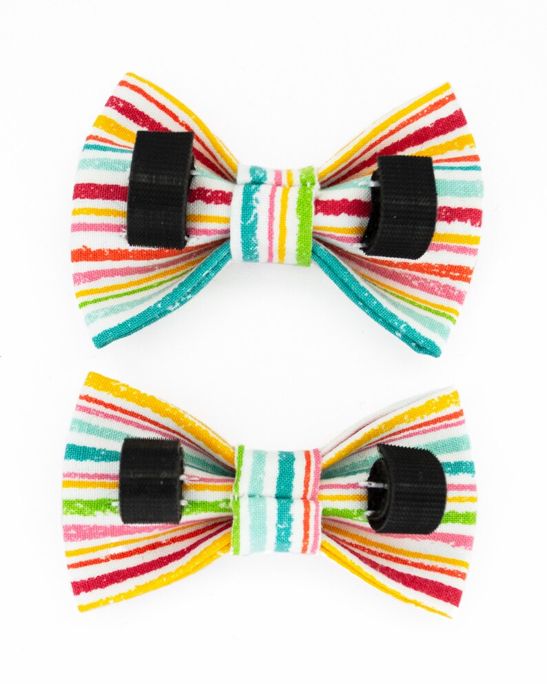Small Dog Bow Tie Colourful Crayon Stripes. Pet Bowtie Etsy