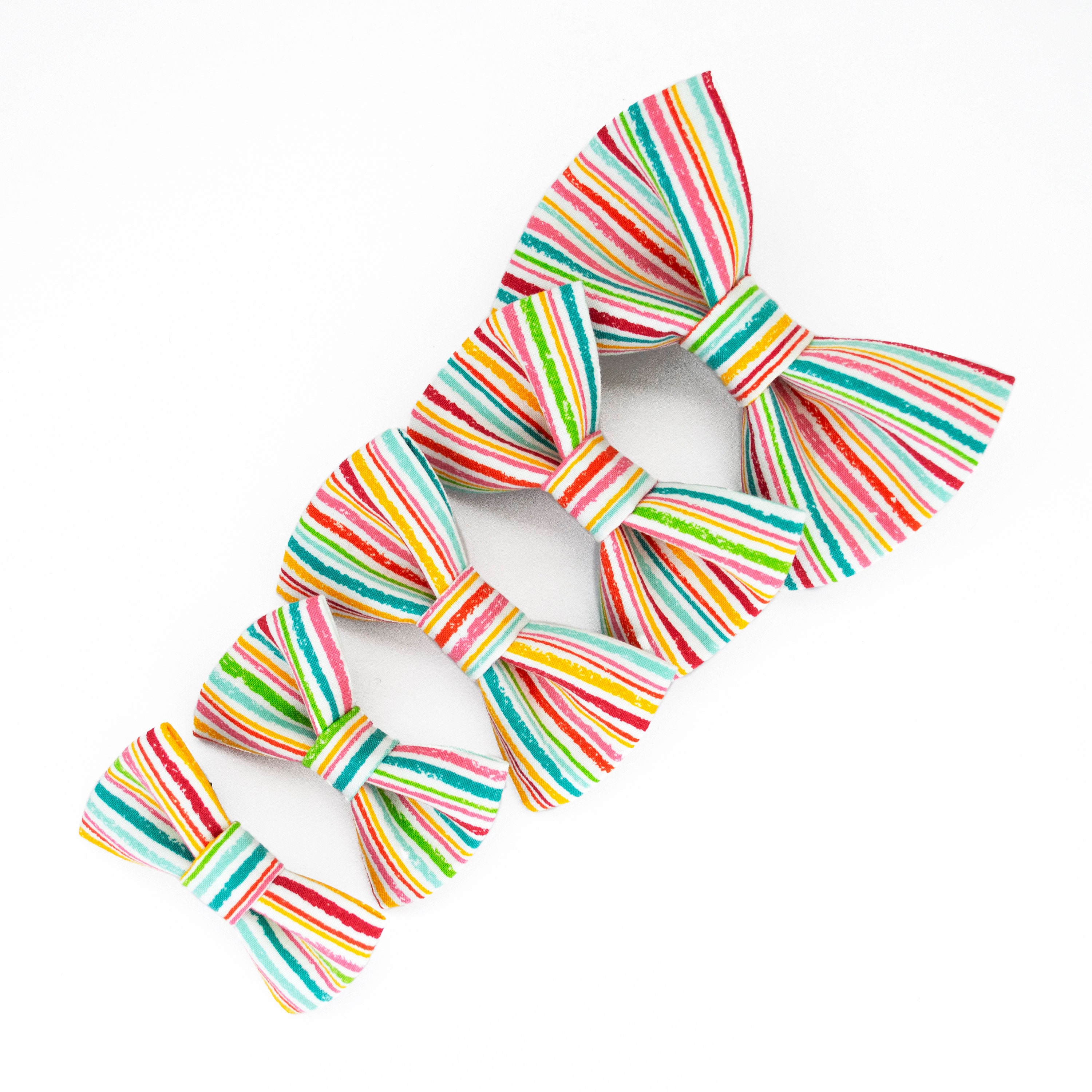 Small Dog Bow Tie Colourful Crayon Stripes. Pet Bowtie Etsy