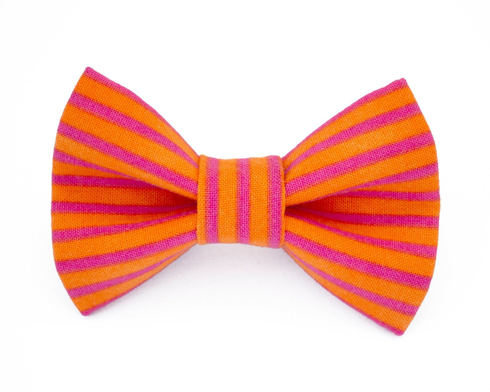 Small Dog Bow Tie Orange and Pink Stripes. Pet Collar Etsy