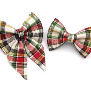 Dog Bow Tie - Plaid Pyjamas - Tartan Pet Sailor Bowtie Accessory.
