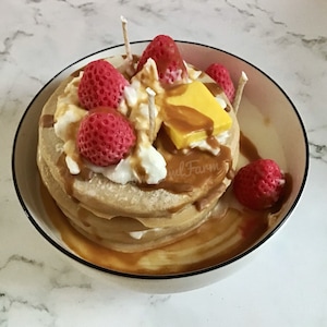 Strawberry Pancakes, 20 oz., Strawberry Pancake Candle, Strawberry Candle, Handmade Soy Candle, Food Candle, Dessert Candle, Bakery Candle
