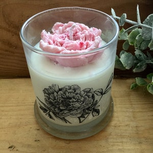 Peony Candle, Soy Candle, Floral Candle, Shabby Chic Decor, French Country, Farmhouse Style, Vegan Candle, Candle Gift, Birthday Gift image 10
