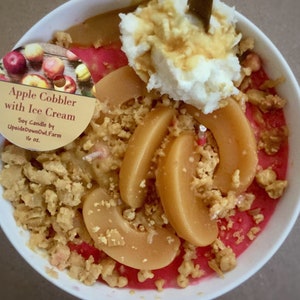 STRONG Apple Cobbler, 20 oz., 10 oz.,, Dessert Candle, Apple Cinnamon Candle, Scented Soy Candle, Birthday Gift, Cake Scented Candle, Thank