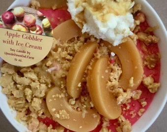 STRONG Apple Cobbler, 20 oz., 10 oz.,, Dessert Candle, Apple Cinnamon Candle, Scented Soy Candle, Birthday Gift, Cake Scented Candle, Thank