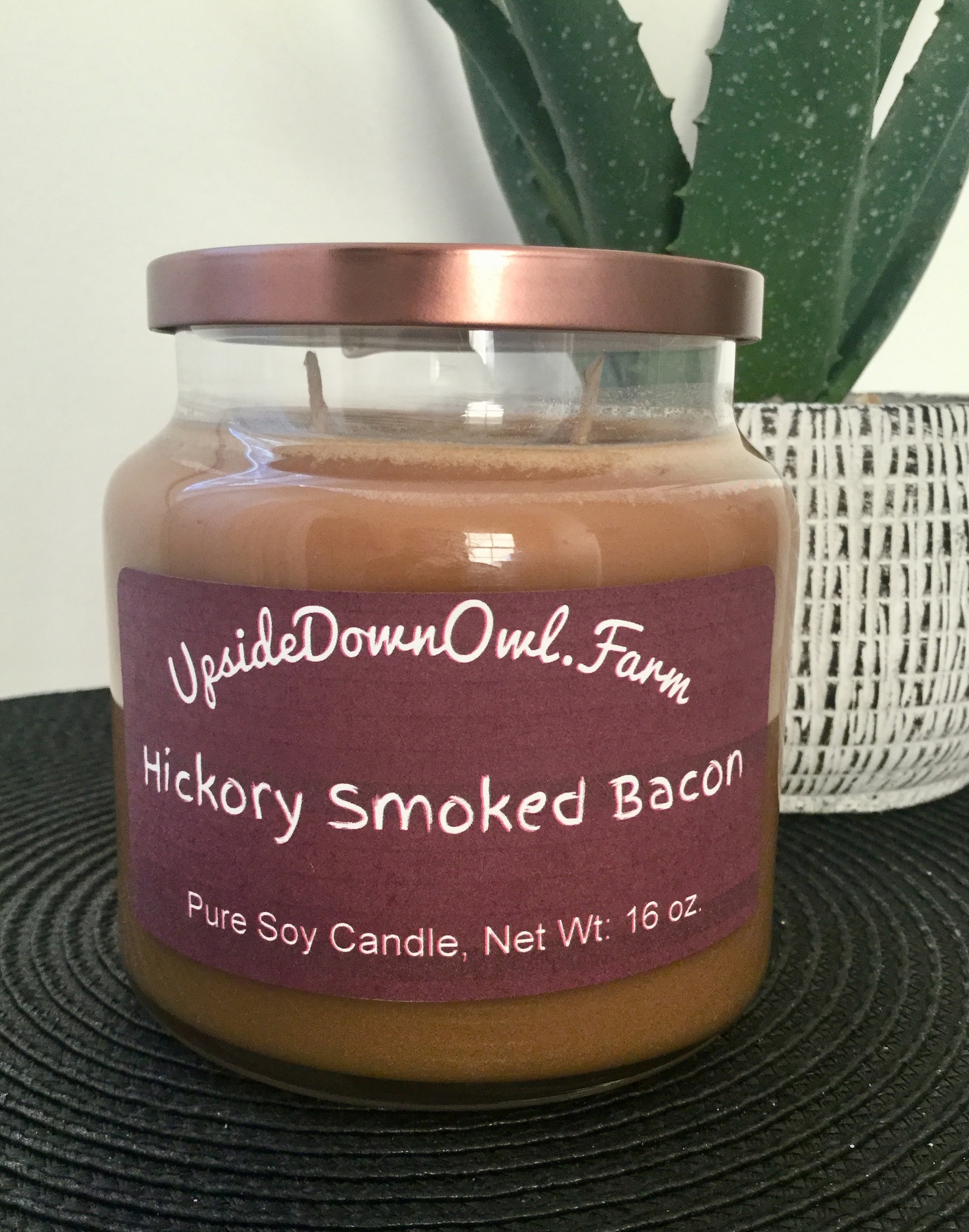 Bacon Candle Bacon Scented Candle Hickory Smoked Bacon Etsy