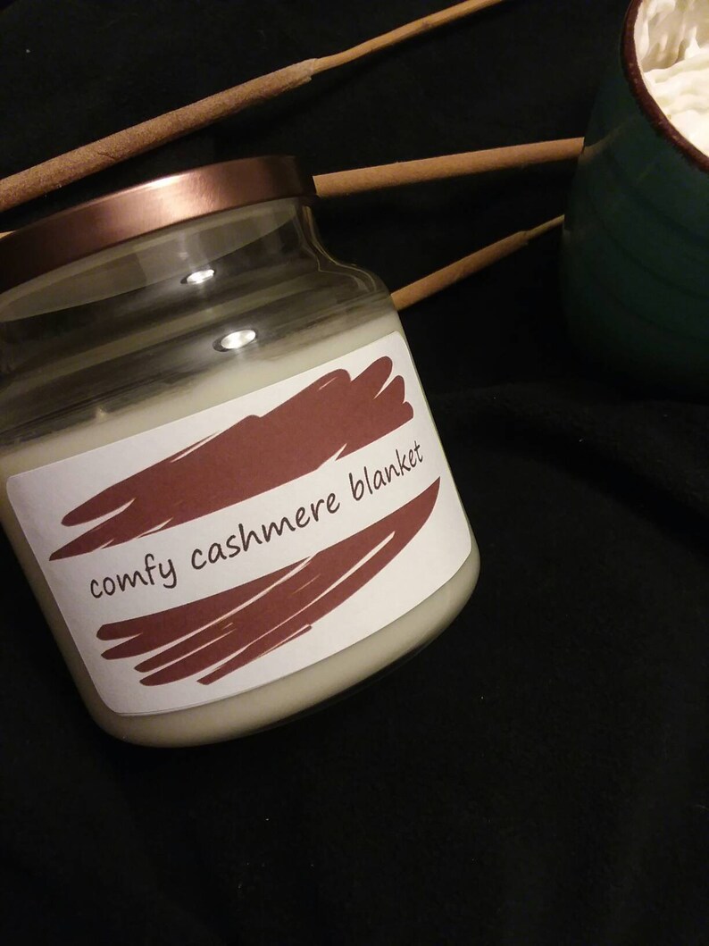 Comfy Cashmere Blanket Candle Butterscotch Candle Vegan Etsy