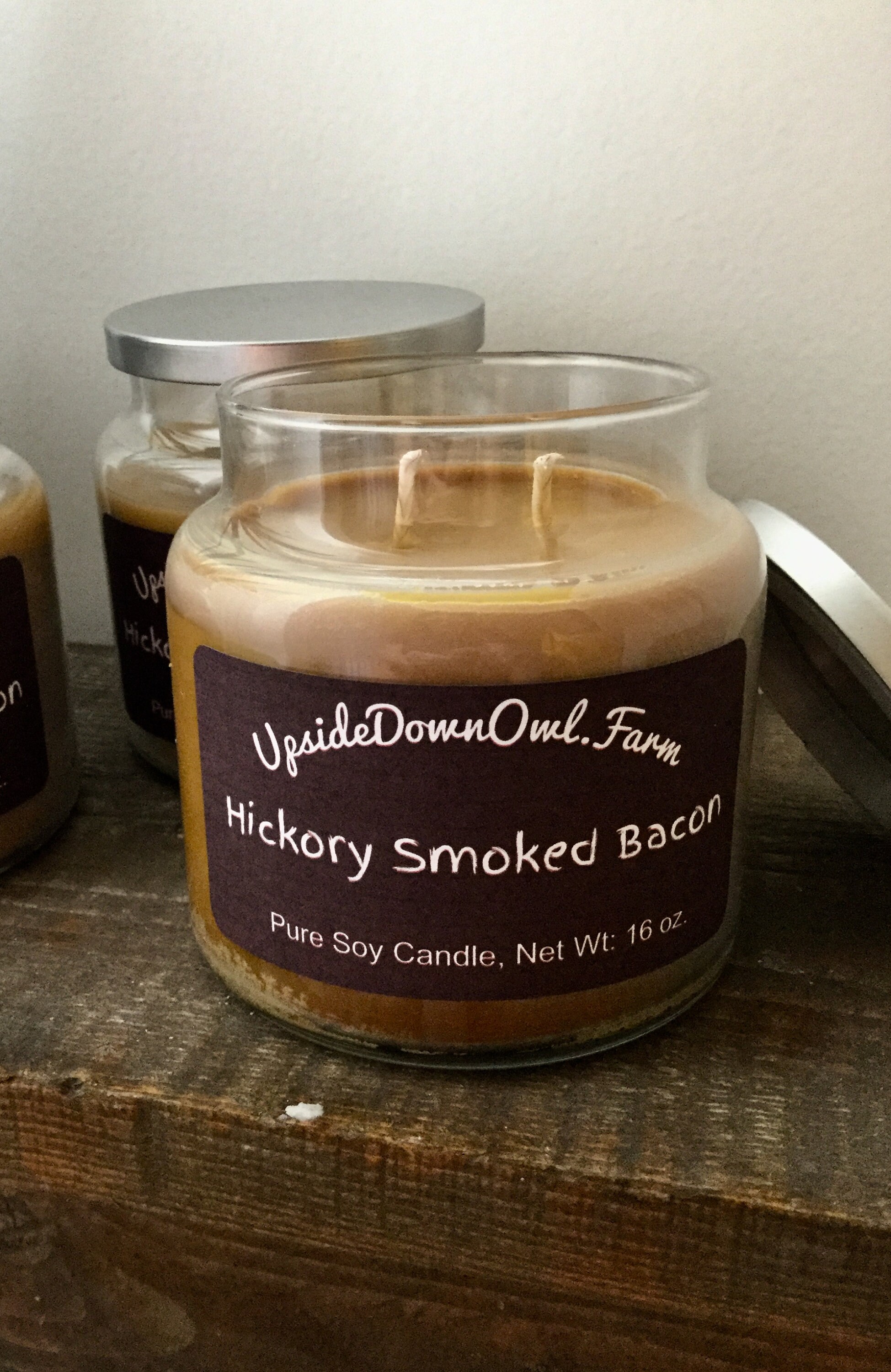 Bacon Candle Bacon Scented Candle Hickory Smoked Bacon Etsy