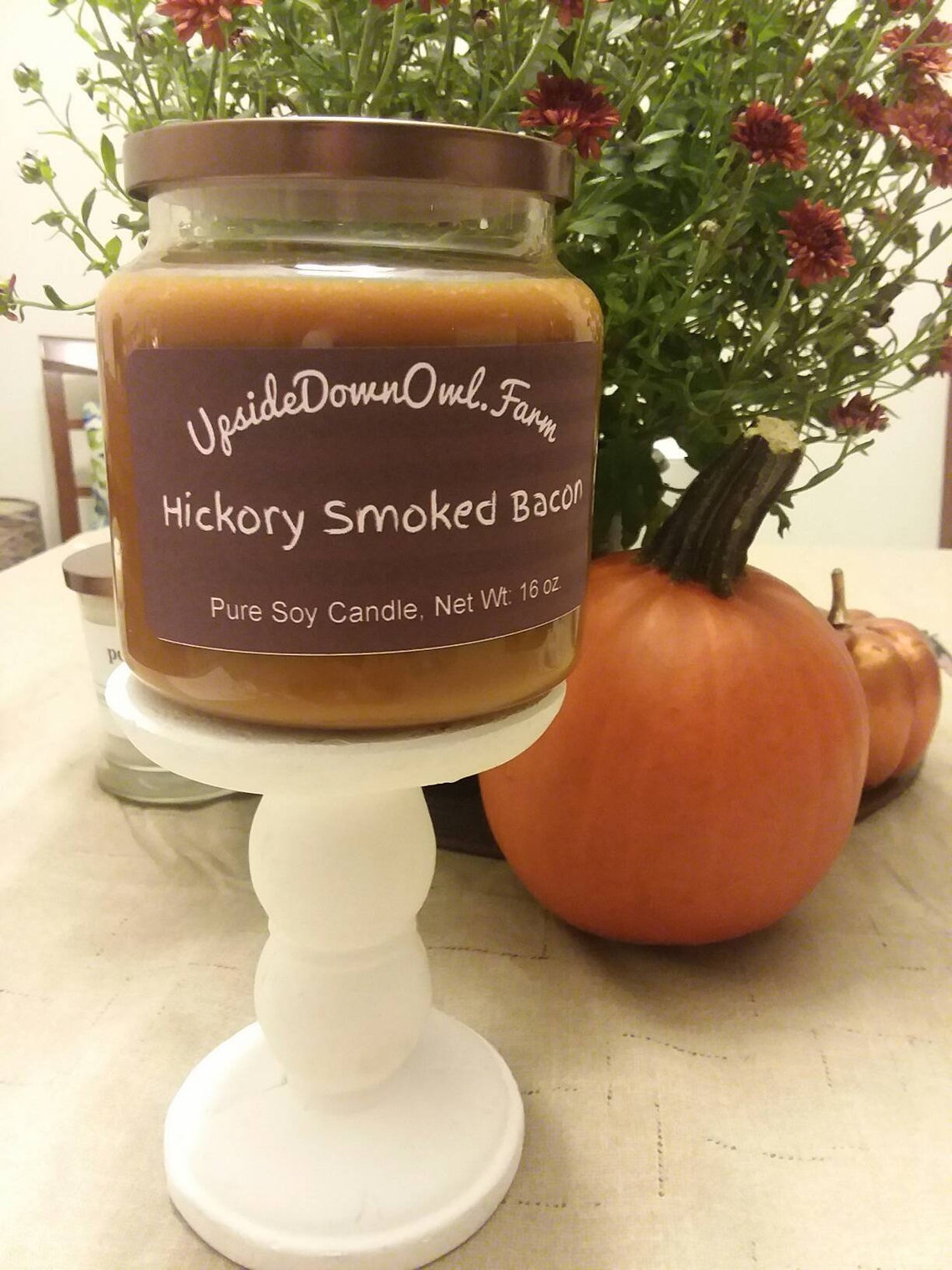 Bacon Candle Bacon Scented Candle Hickory Smoked Bacon Etsy