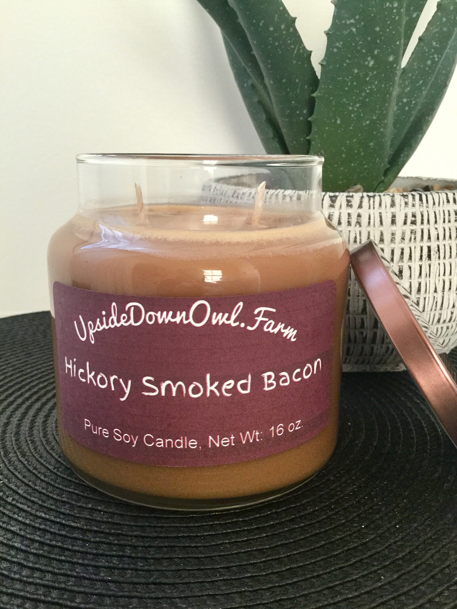 Bacon Candle Bacon Scented Candle Hickory Smoked Bacon Etsy