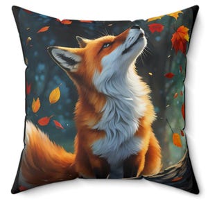 Cozy Vibes Fox Pillow, Winter Decor, Cozy Living Room Pillow, Cute Woodland Animal Cushion, Gift Idea, Seasonal Home Accent