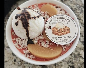 FORT Pomme cordonnier, 20 oz, 10 oz, Bougie dessert, Bougie pomme cannelle, Bougie parfumée au soja, Cadeau d'anniversaire, Bougie parfumée gâteau, Merci