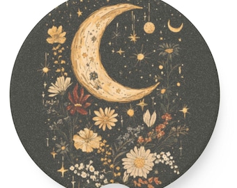 Sun & Moon Soapstone Car Coaster: Celestial Boho Decor