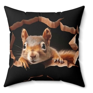 Squirrel Throw Pillow: Woodland Creature Home Decor Accent