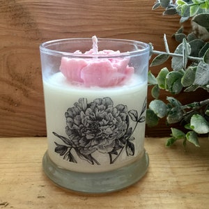 Peony Candle, Soy Candle, Floral Candle, Shabby Chic Decor, French Country, Farmhouse Style, Vegan Candle, Candle Gift, Birthday Gift image 8