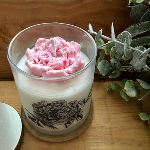 Peony Candle, Soy Candle, Floral Candle, Shabby Chic Decor, French Country, Farmhouse Style, Vegan Candle, Candle Gift, Birthday Gift image 6