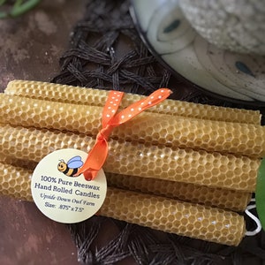 6, 12 or 24 Naturally Scented, Hand Rolled Beeswax Candles, Beeswax Pillar Candles, Beeswax Taper Candles