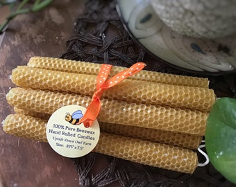 6, 12 or 24 Naturally Scented, Hand Rolled Beeswax Candles, Beeswax Pillar Candles, Beeswax Taper Candles