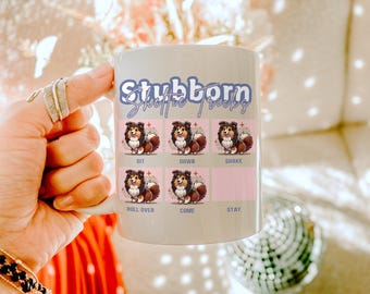 Mug en céramique astuces Sheltie drôles, cadeau pour amoureux des chiens de berger des Shetland, chien, maman, papa, cadeau chiot têtu, tasse à café humour Sheltie