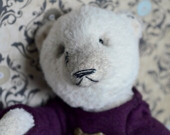 White teddy bear. Teddy bear.