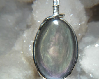 Velvet/Peacock Obsidian Pendant