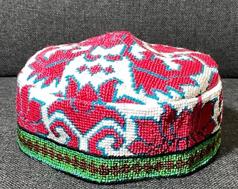 Uzbek Silk Kufi Tubeteika Hat, 60 Cm / 23.6 Inch - Etsy India display picture 1