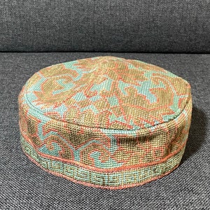 Uzbek silk luxury kufi hat - Uzbekistan handmade tubeteika in 2 sizes: 60, 62 cm / 23.6, 24.4 inch