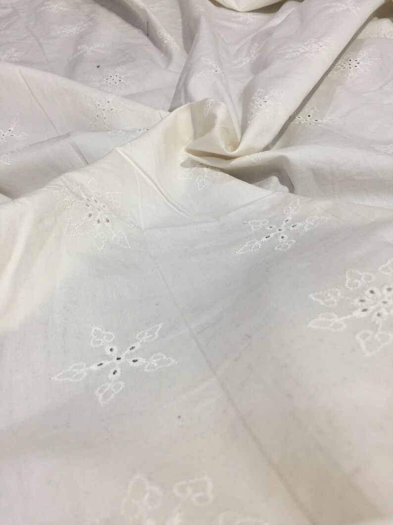 White Cotton Batiste Fabric by the Yard Vintage Lightweight Etsy