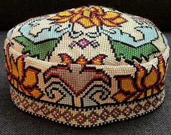 Bucharian kippah - Bukharian kippa - Uzbek kufi hat, 22.4 inch / 57 cm
