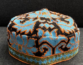 Kufi Big Size Leather Нandmade - Kippah Muslim Black and Brown