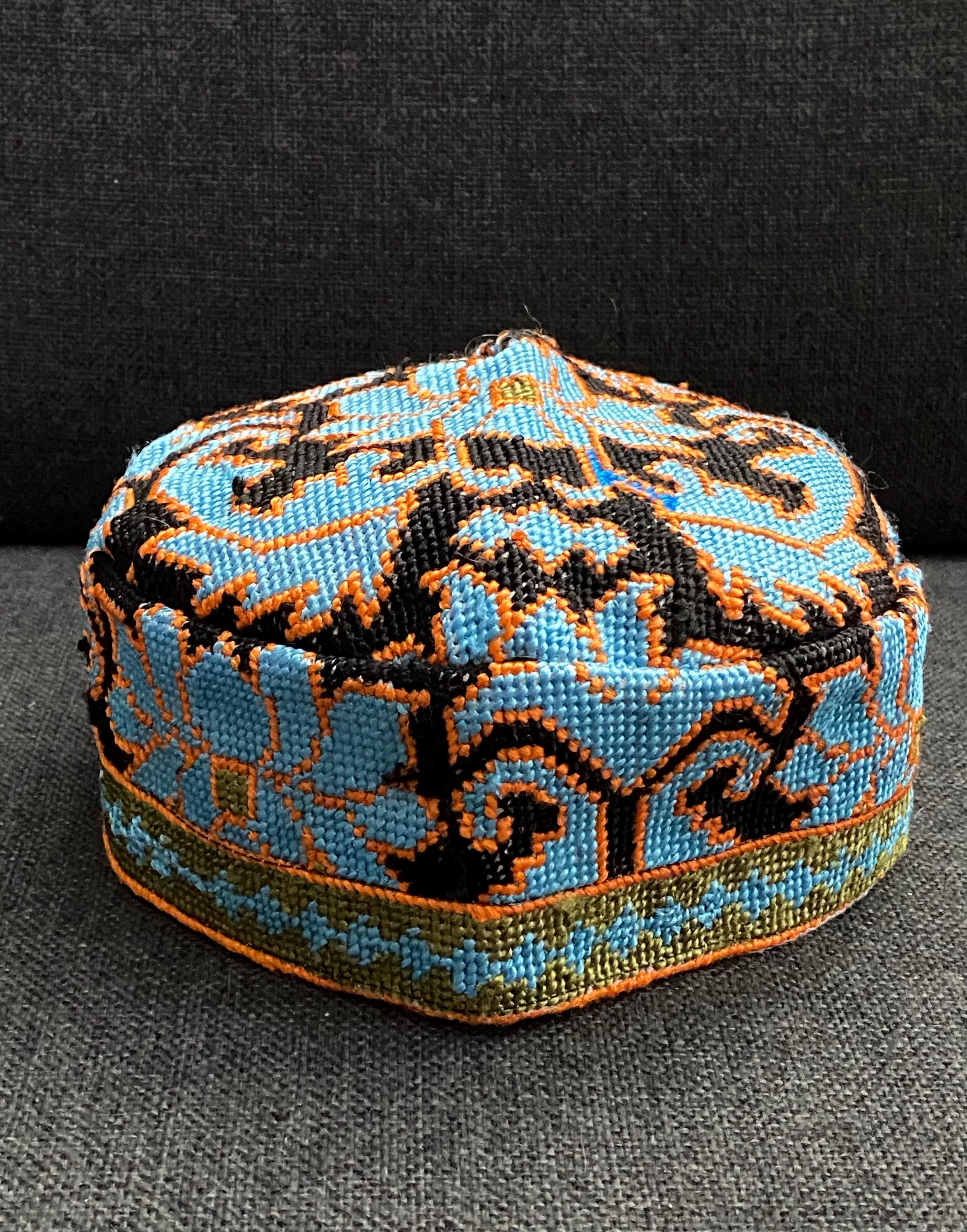 Uzbek Kufi Traditional Cap Traditional Uzbek Turkmen Afghan Islamic Prayer Cap  main image 2