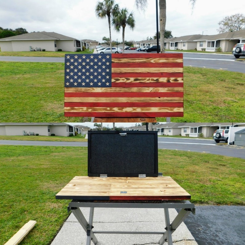 American Flag W/ Concealed Gun Case 2 Pistols 24 RNB Etsy