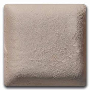 May include: A light pink ceramic tile with a rough, textured surface.
